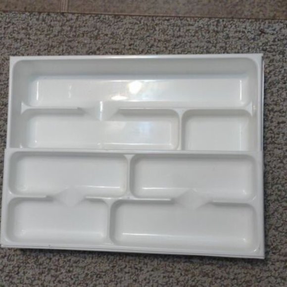 Dial Industries White Sliding Removable Two Tray Drawer Organizer Style B696W - Picture 1 of 6